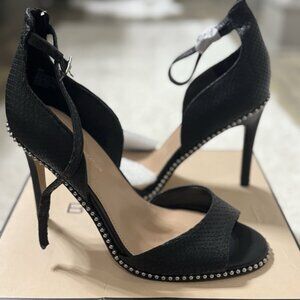 BCBG Jessika New Ankle Strap Stiletto High Heels Black
